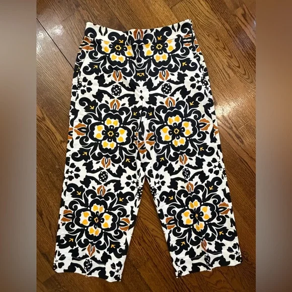Boden Floral Ankle Pants in Black and Yellow - Picture 2 of 12
